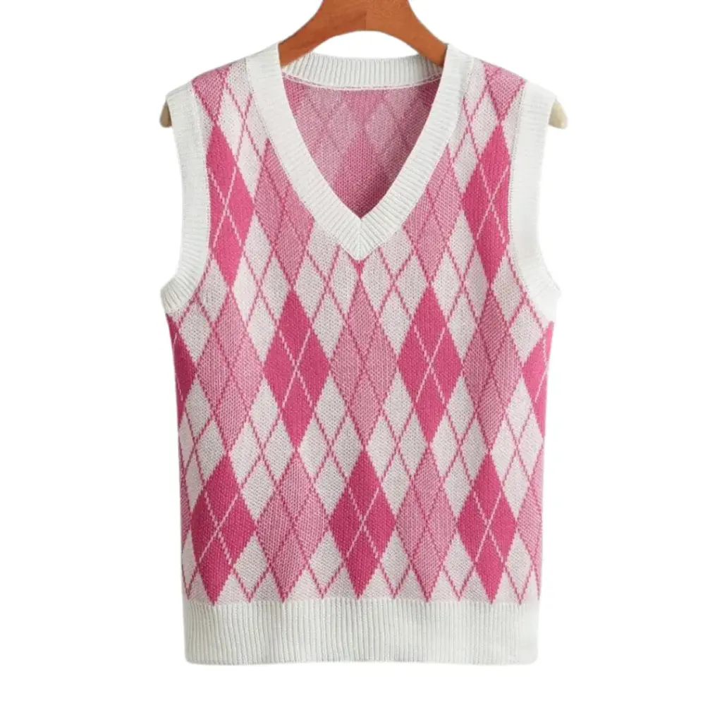 Chaleco tejido C Rosa - Crema T XS