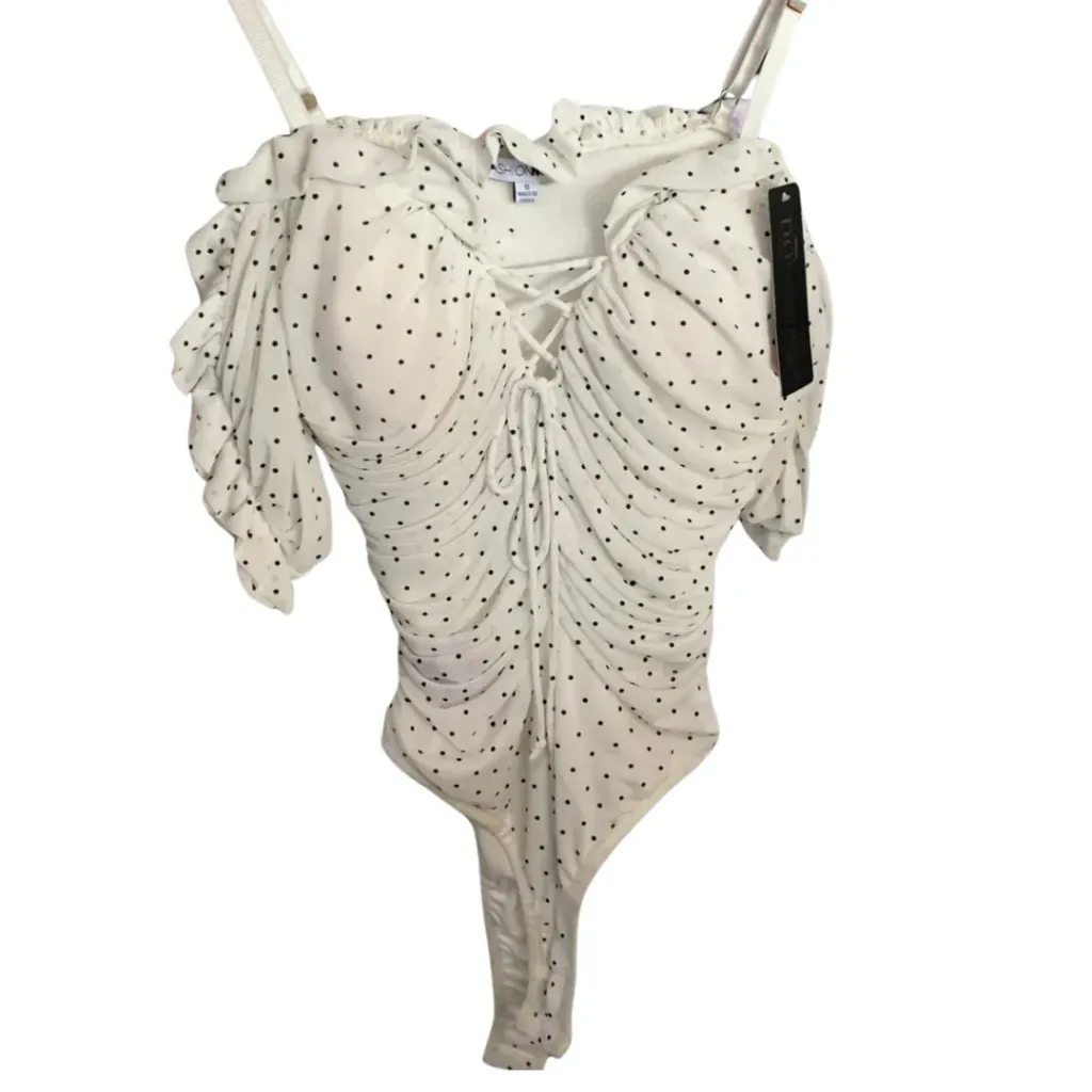 Panti blusa Fashion Nova C Blanco puntos negros T S