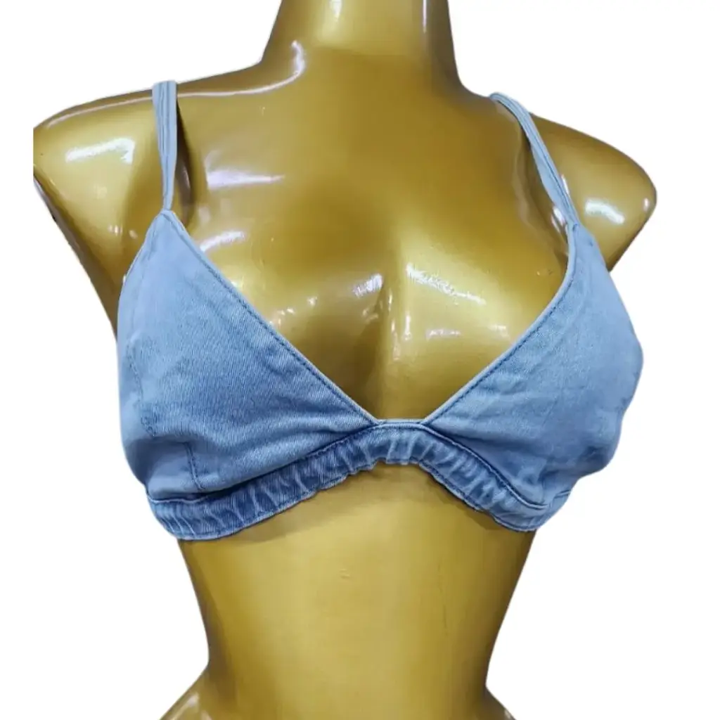 Crop Top  de mezclilla Fashion Nova C  Azul T L