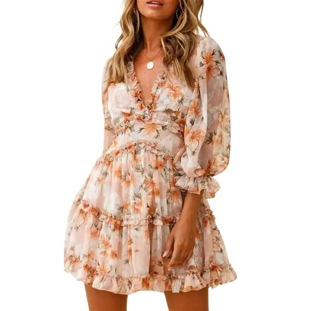 Vestido Fashion Nova  C Crema Naranja T S