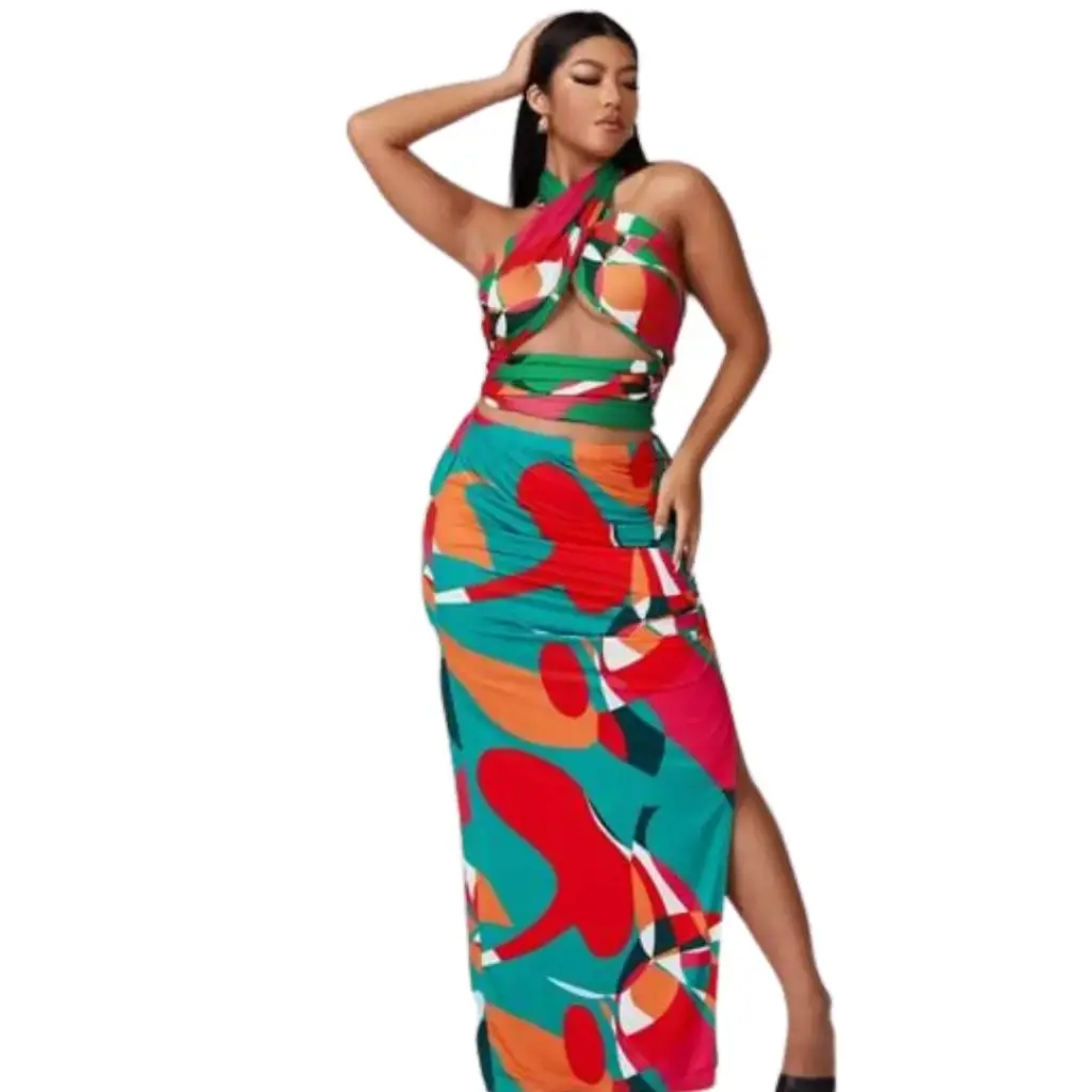 Conjunto Top - falda Fashion Nova C Varios Colores T S