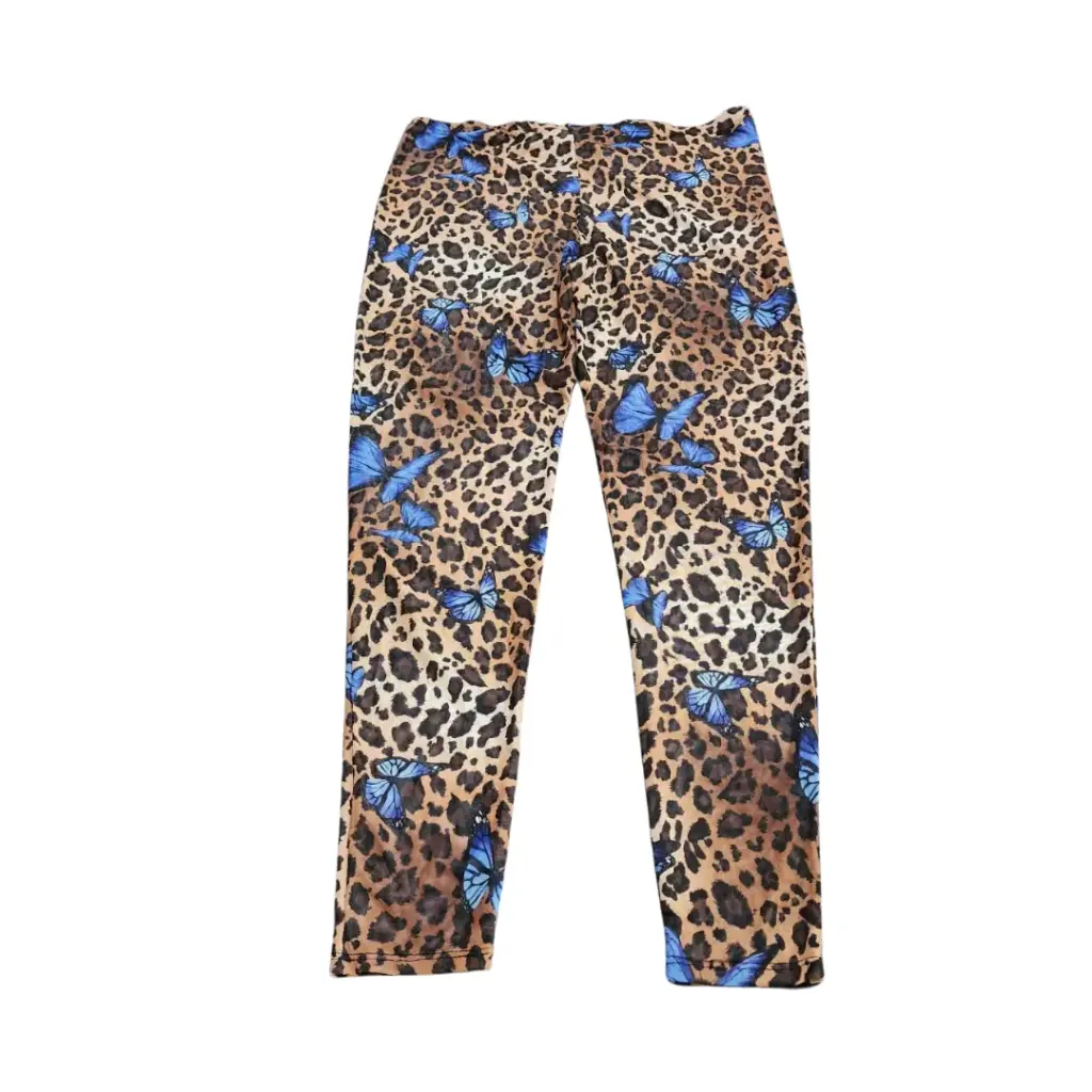 [115292] Pantalon Salida  de playa Fashion Nova C Leopardo mariposas T 2X