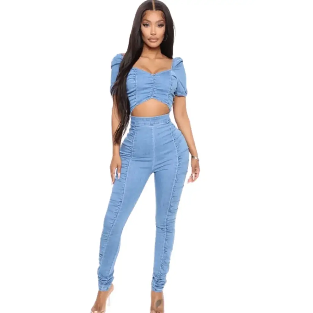 Palazzo de mezclilla Fashion Nova C Azul T M