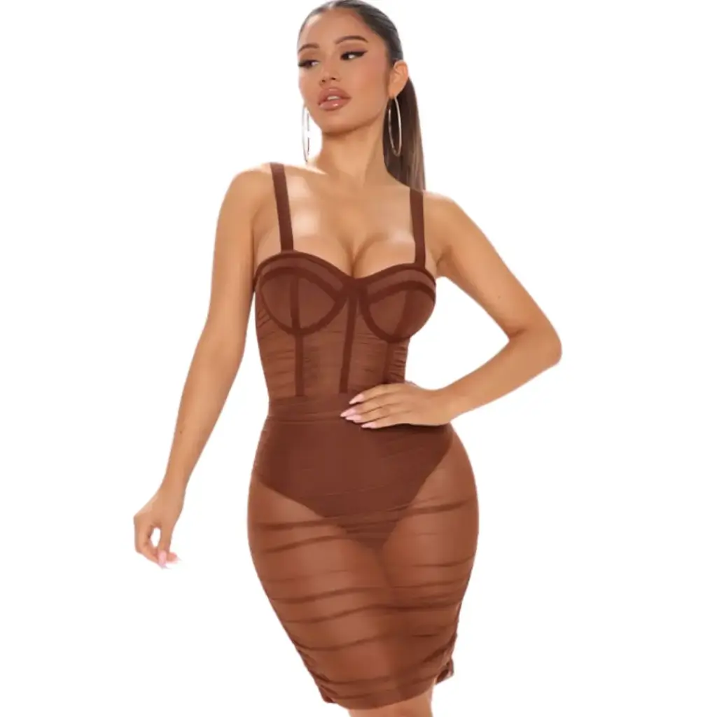 Vestido Fashion Nova C Cobrizo T 1X