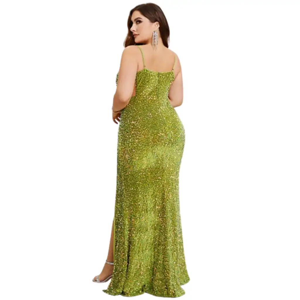 [113171] Vestido Fashion Nova C Verde Lentejuelas T L