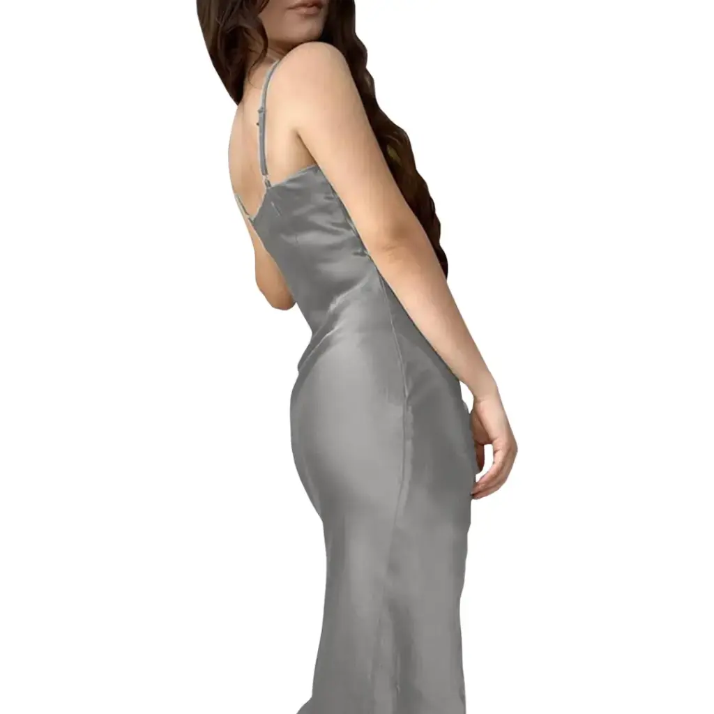 Vestido Wild Fable largo C Plata T M 