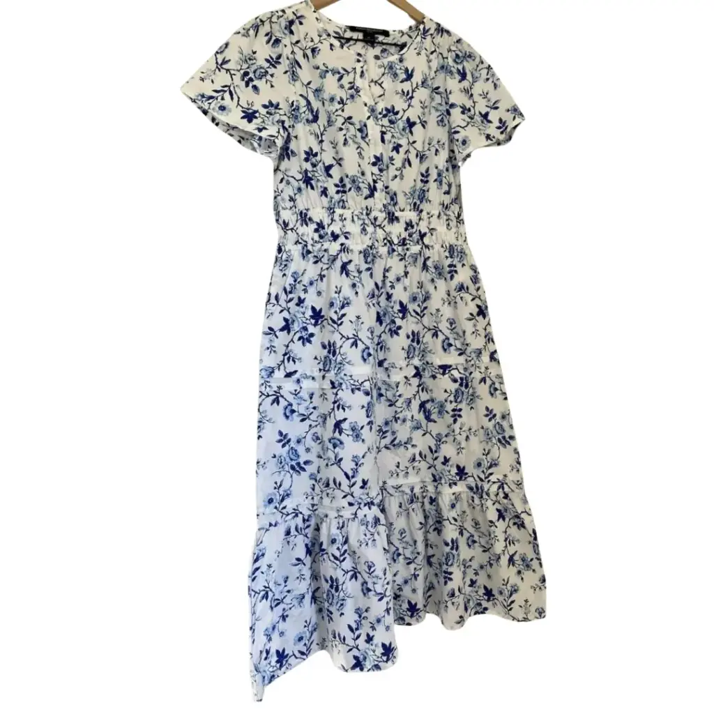 Vestido French C Azul Floreado T XL