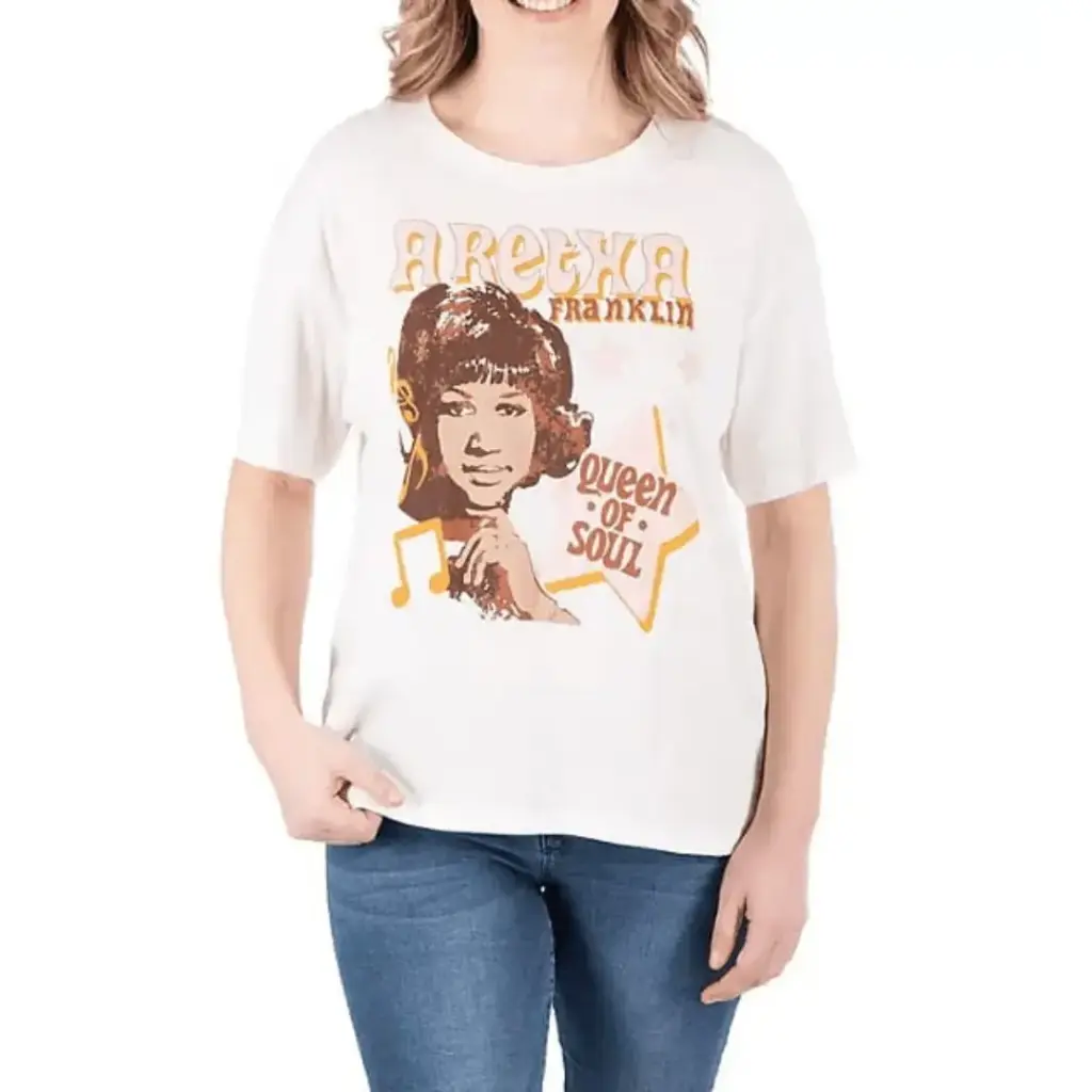 Playera Aretha Franklin C Blanco-Cafe T XL 