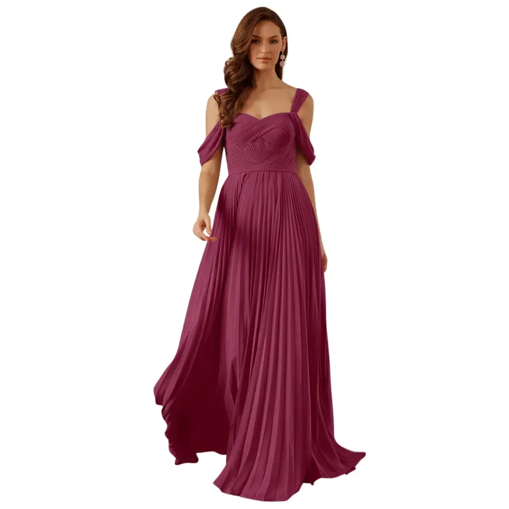 Vestido Azazie C Guinda T 8