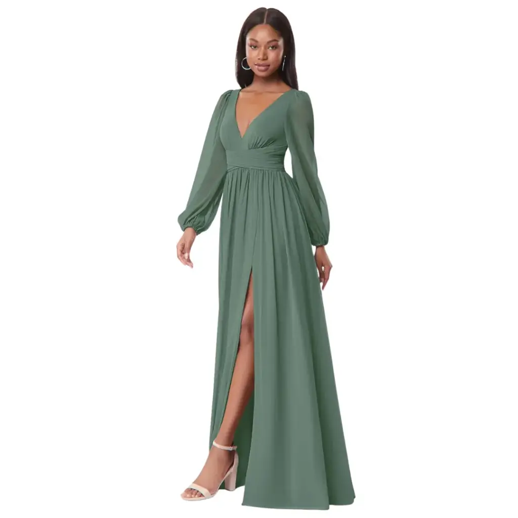 Vestido Azazie C Verde olivo T 14