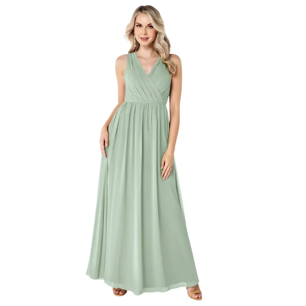 [292839] Vestido Azazie C Verde Eucalipto T 14