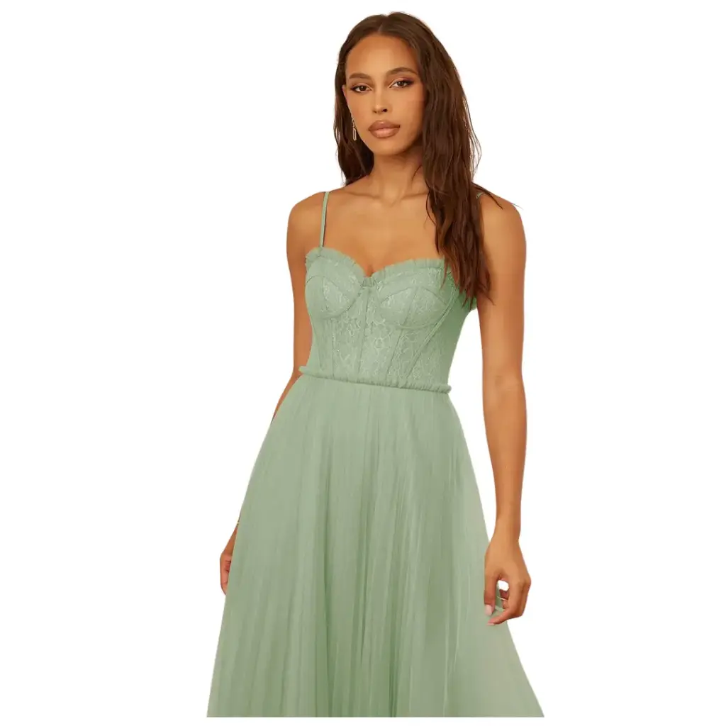 [497600] Vestido Azazie C Verde Eucalipto T 16