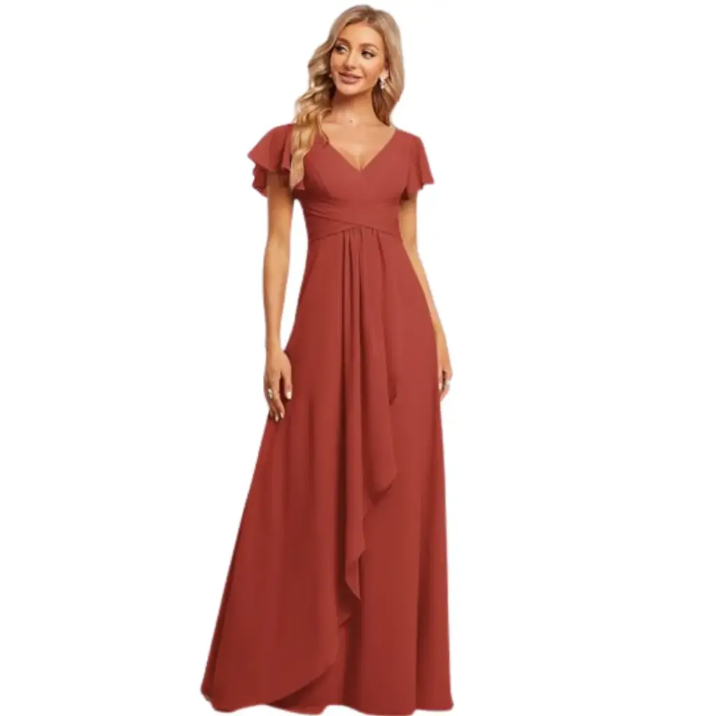 Vestido Azazie C Ladrillo T 6