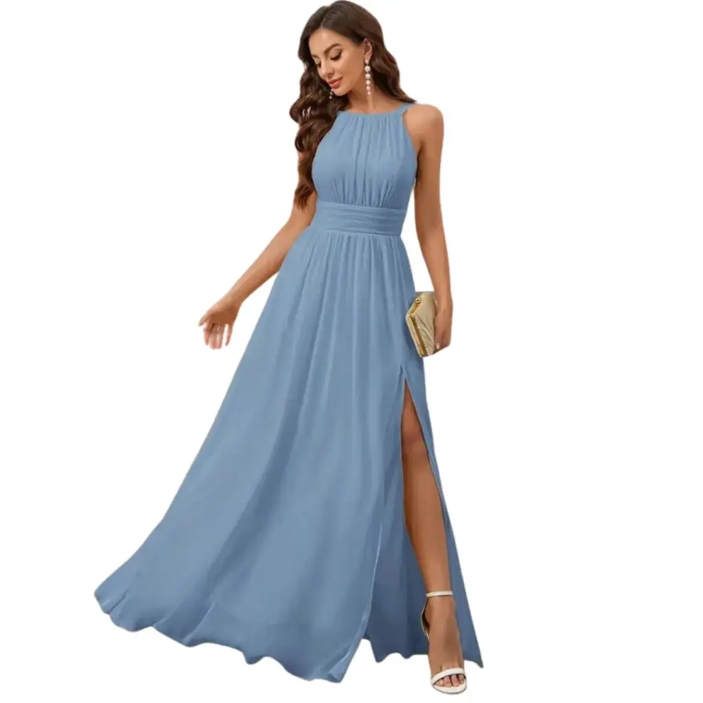 [129786] Vestido Azazie  C Steel Blue T 18