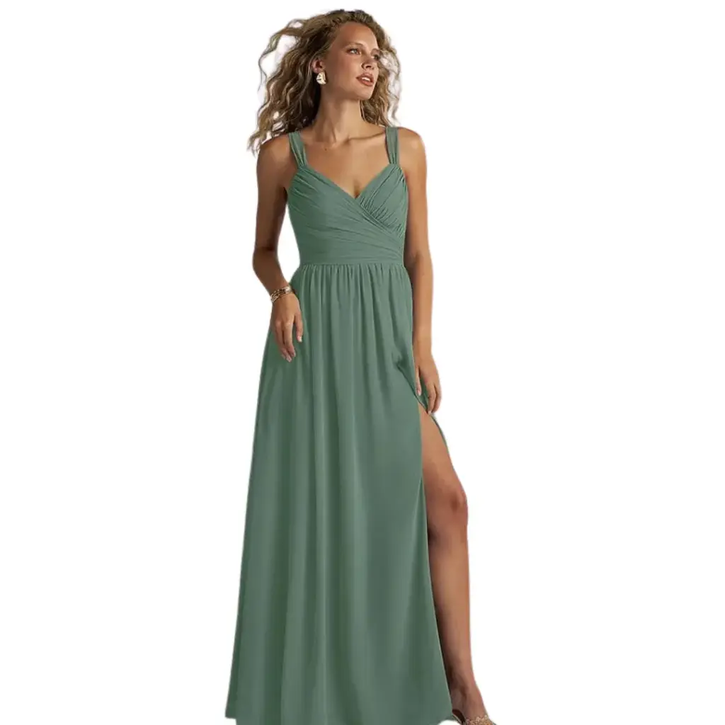Vestido Azazie C Verde Eucalipto T 4
