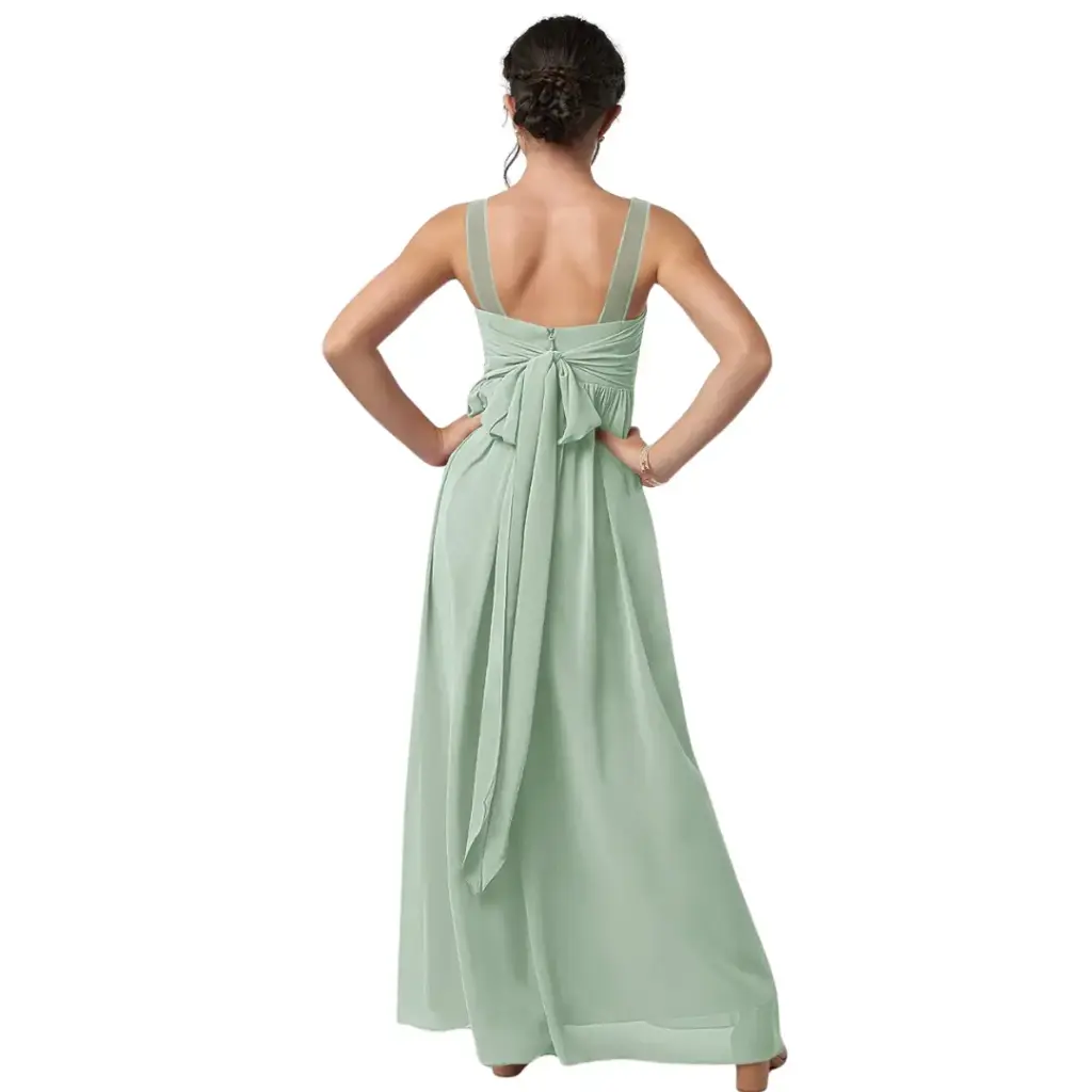 [808484] Vestido Azazie C Verde Eucalipto T 18