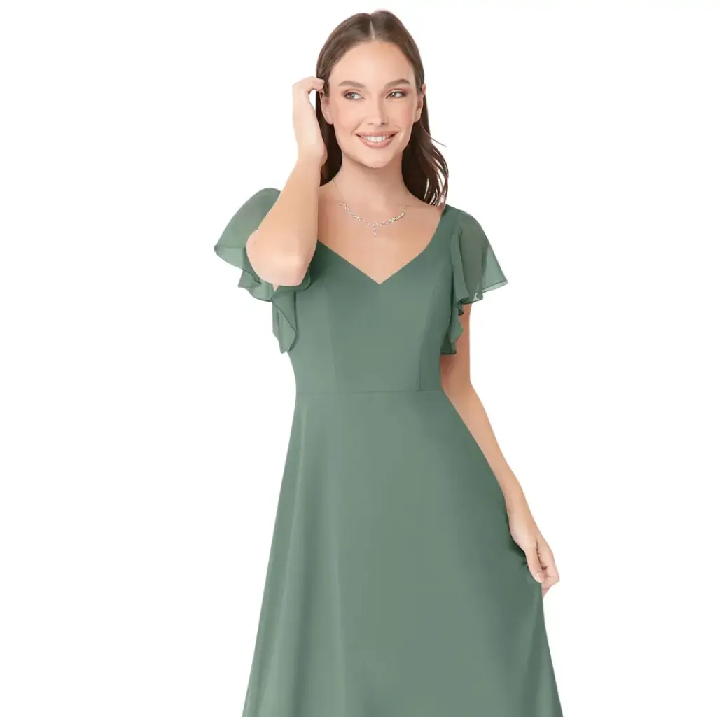 [757856] Vestido Azazie C Verde Olivo T 10