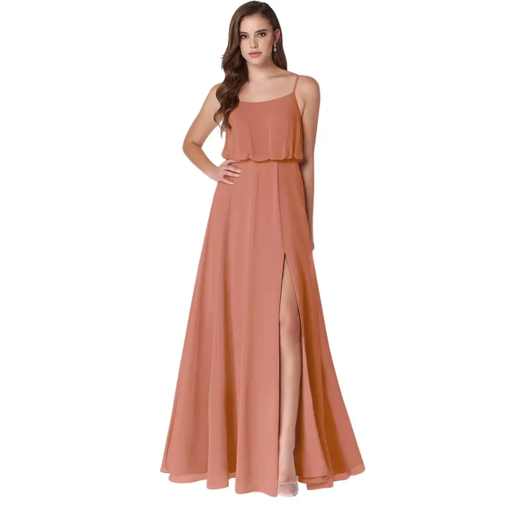 [092061] Vestido Azazie C Naranja T 14