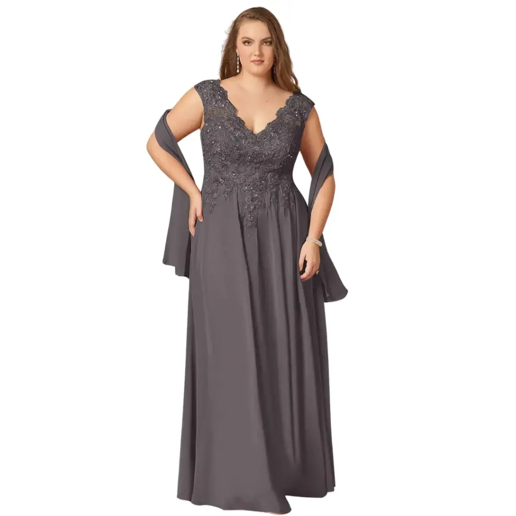 Vestido Azazie C Gris T 20