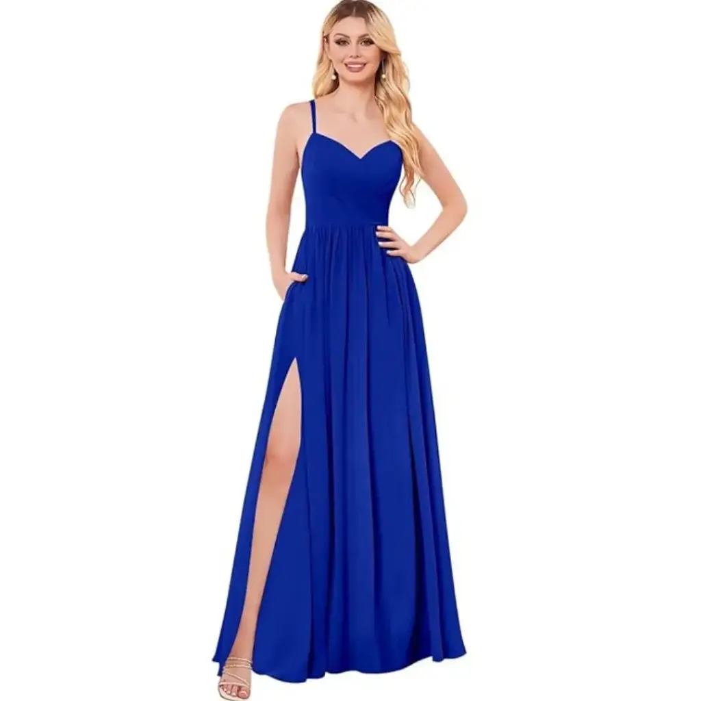 Vestido Azazie C Azul rey T 18