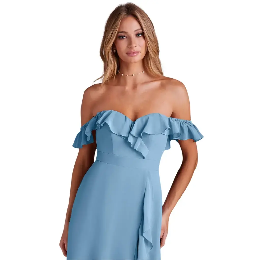 Vestido Azazie C Azul Cielo T 10