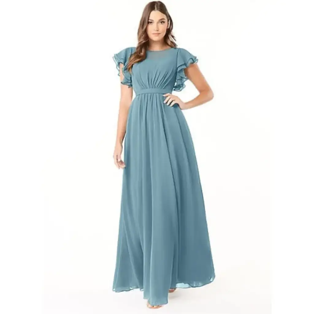 Vestido Azazie C Azul T 12
