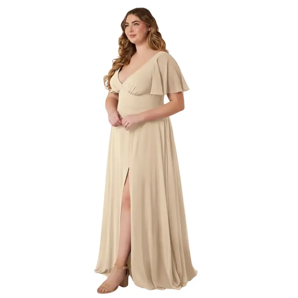 Vestido Azazie C Dorado T 14