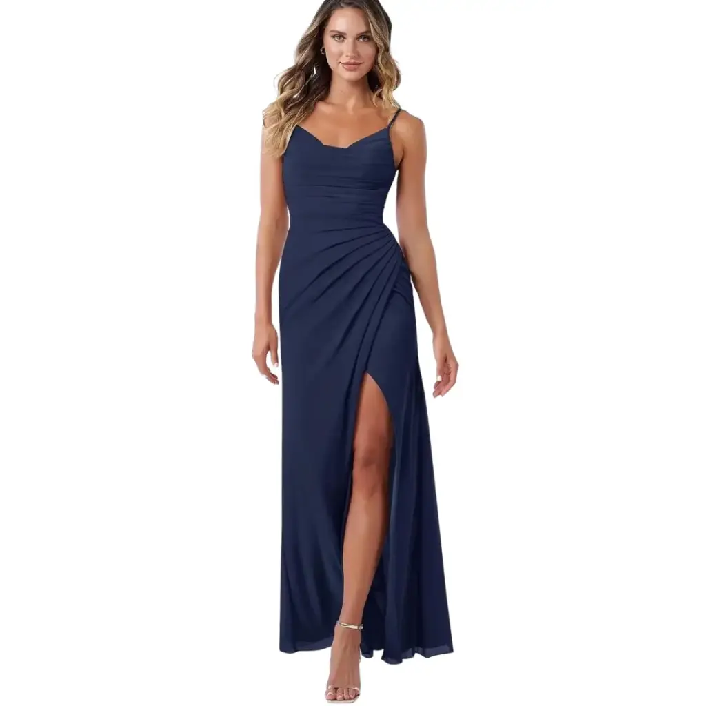 Vestido Azazie C Azul marino T Chico