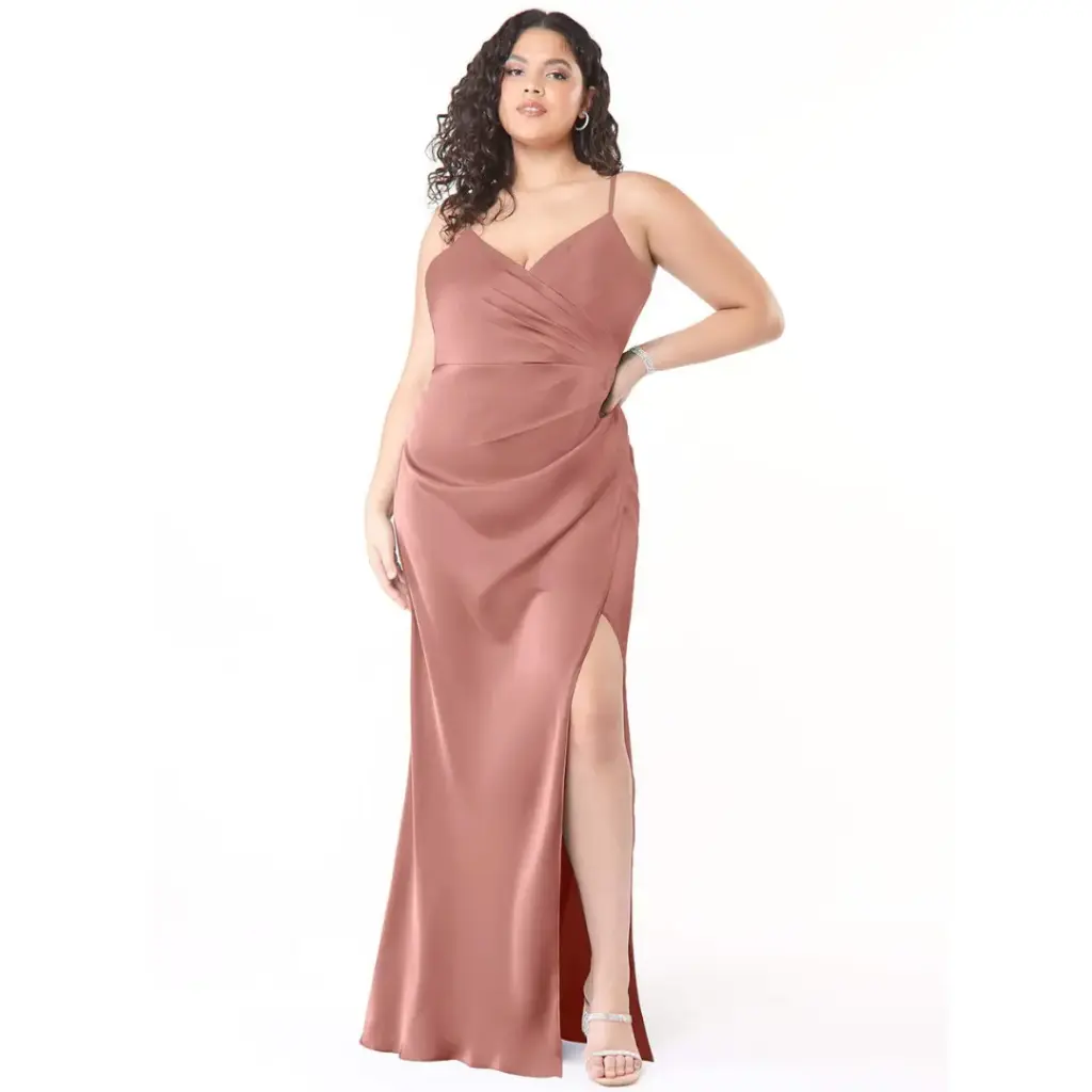 [565680] Vestido Azazie C Rosa Cobrizo T XXL