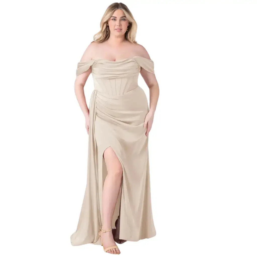 Vestido Azazie C Crema T XXL