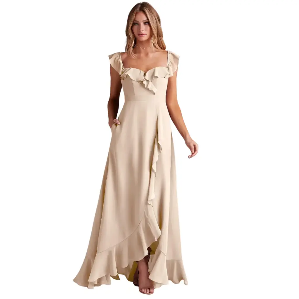 Vestido Azazie C Beige T XXL