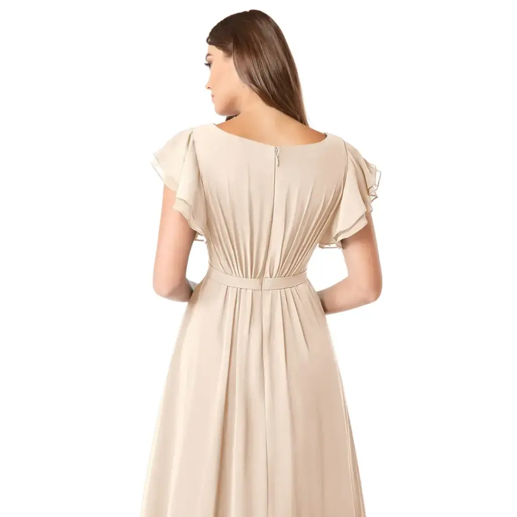 Vestido Azazie C Beige T XL