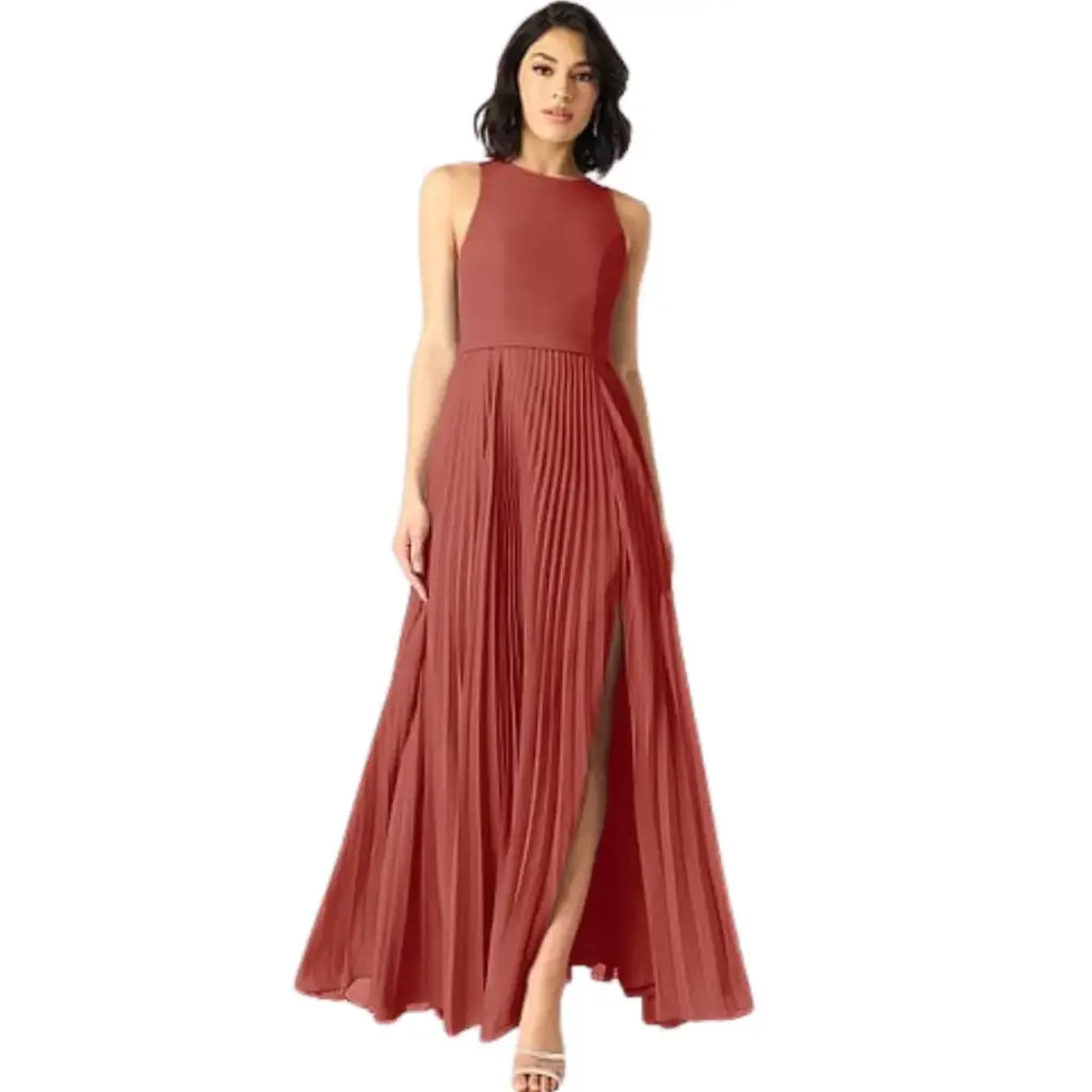 Vestido Azazie C Terracota T S