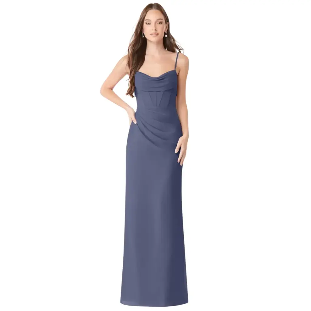 Vestido Azazie C  azul marino T L