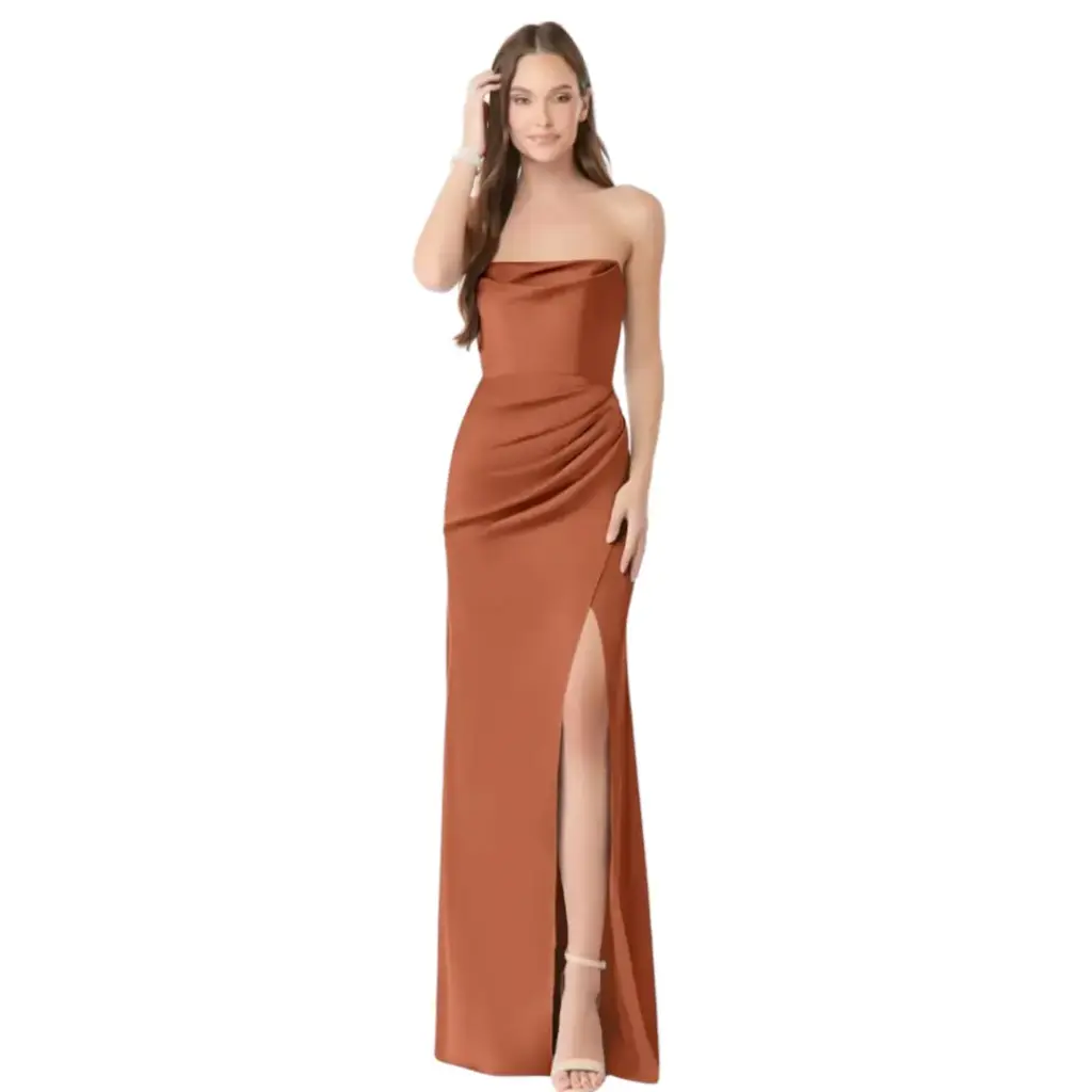 Vestido Azazie C Marron T S