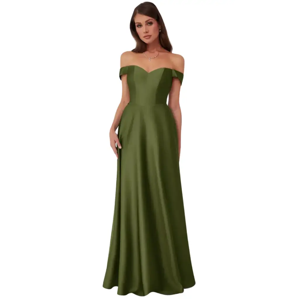 Vestido Azazie C verde militar T XL