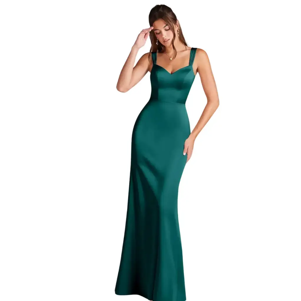 Vestido Azazie C Verde esmeralda T L