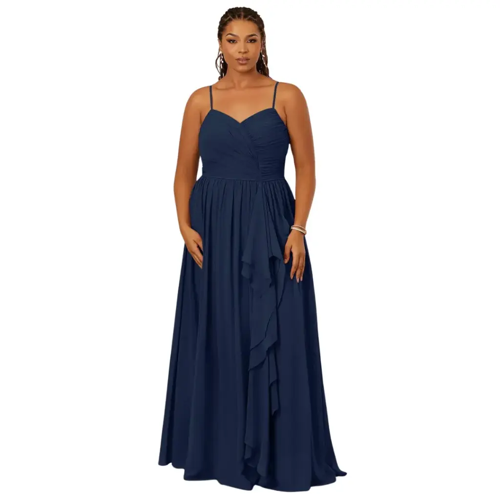 Vestido Azazie C Azul marino T M