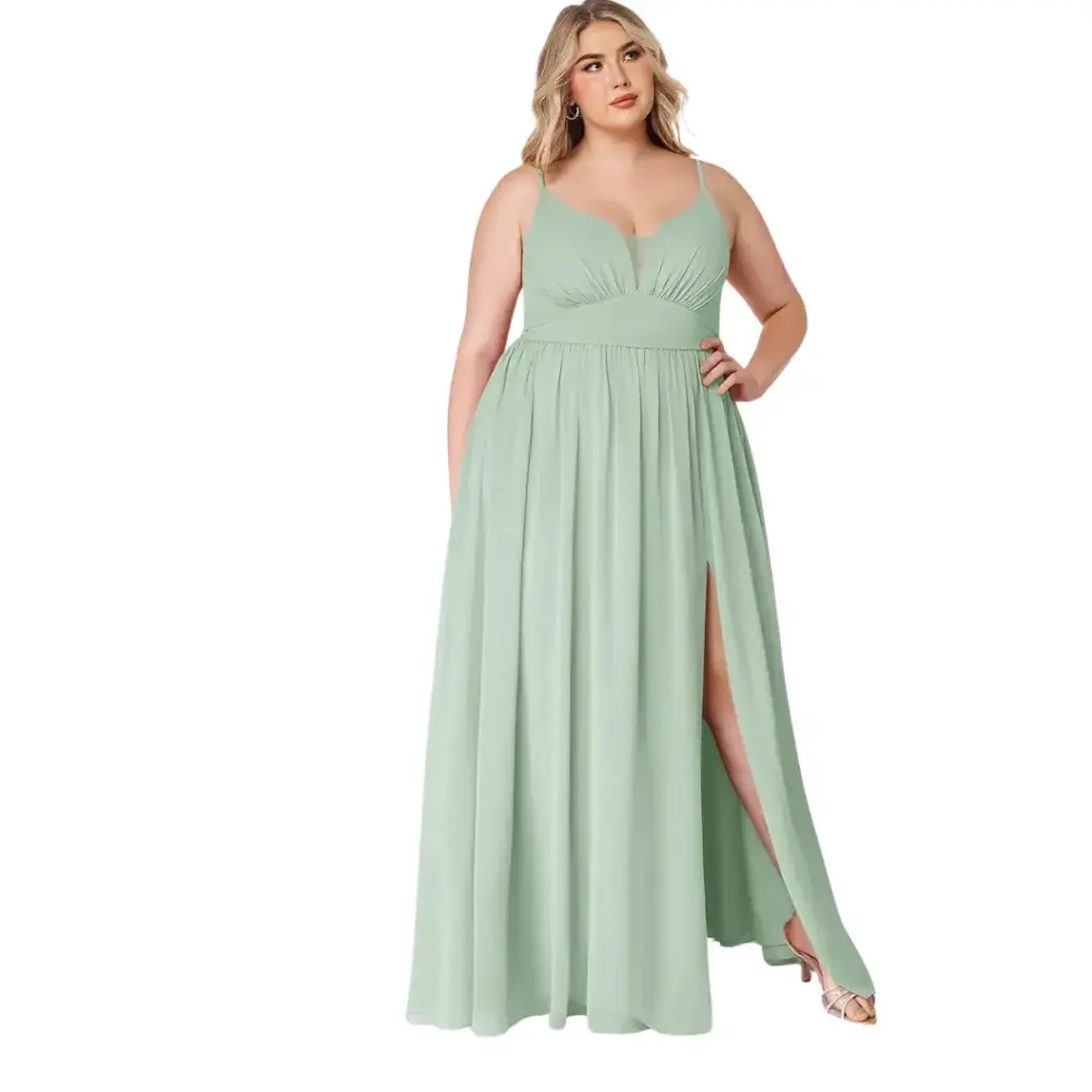Vestido Azazie C Verde Dusty T 4XL