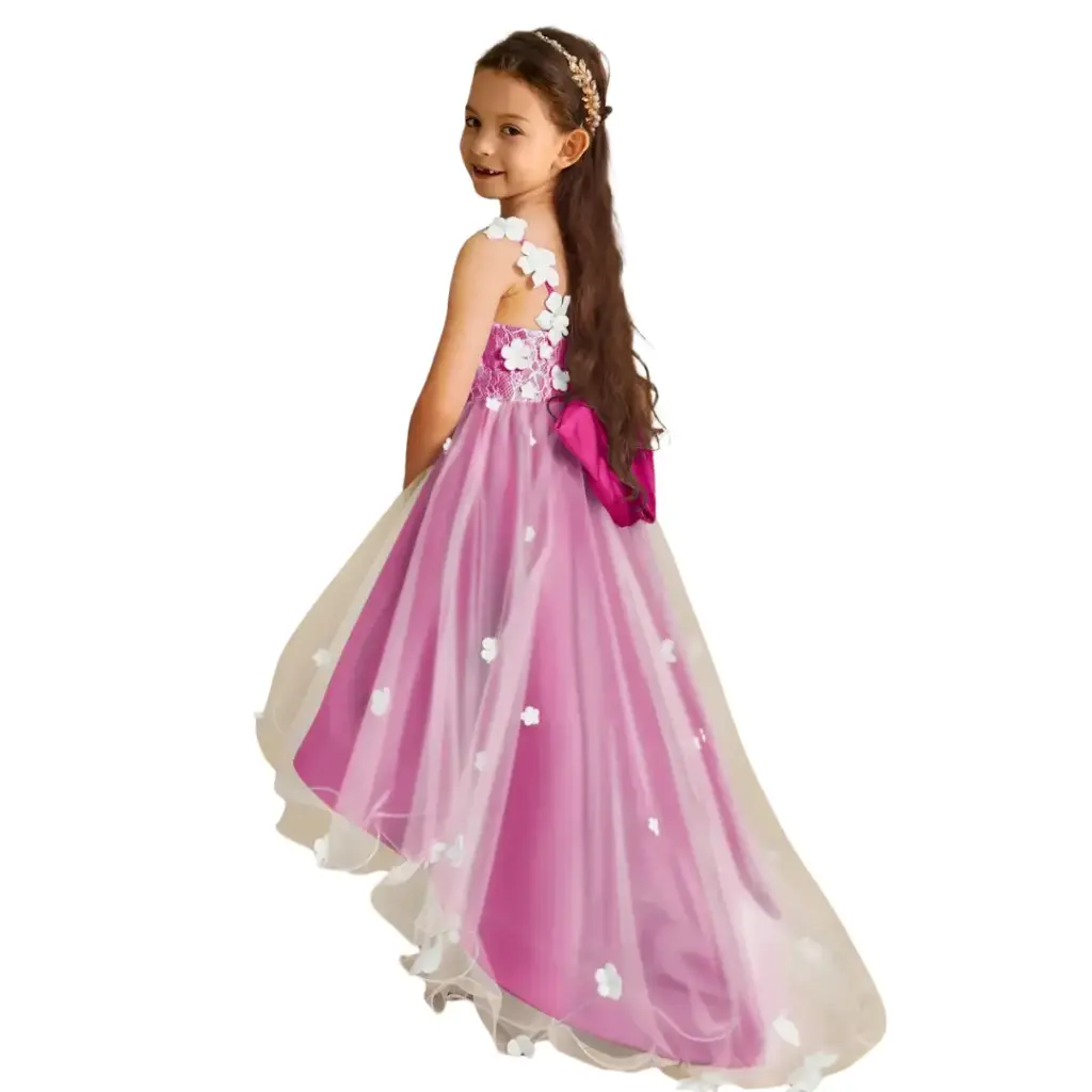 Vestido Azazie con cola C Fusha T 6