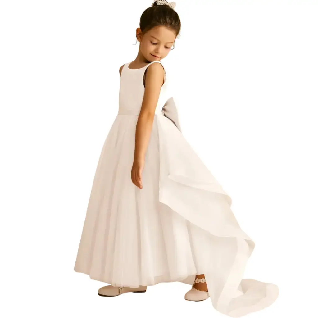 Vestido co cola Azazie C Beige T 6