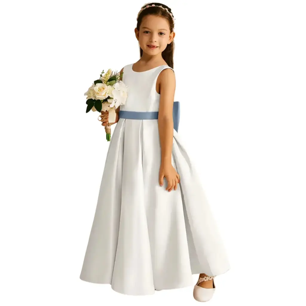 [257298] Vestido Azazie C Blanco - Azul T 3