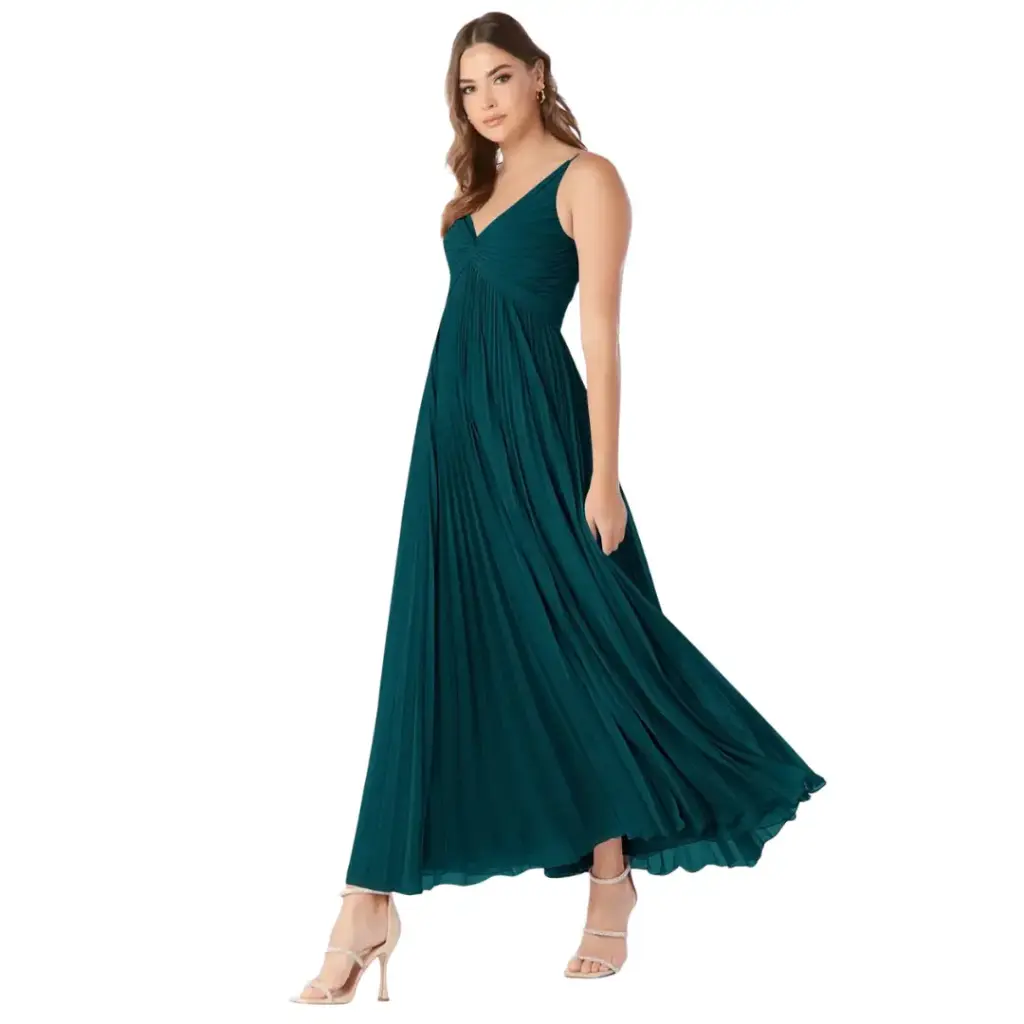 Vestido Azazie C Verde esmeralda T L