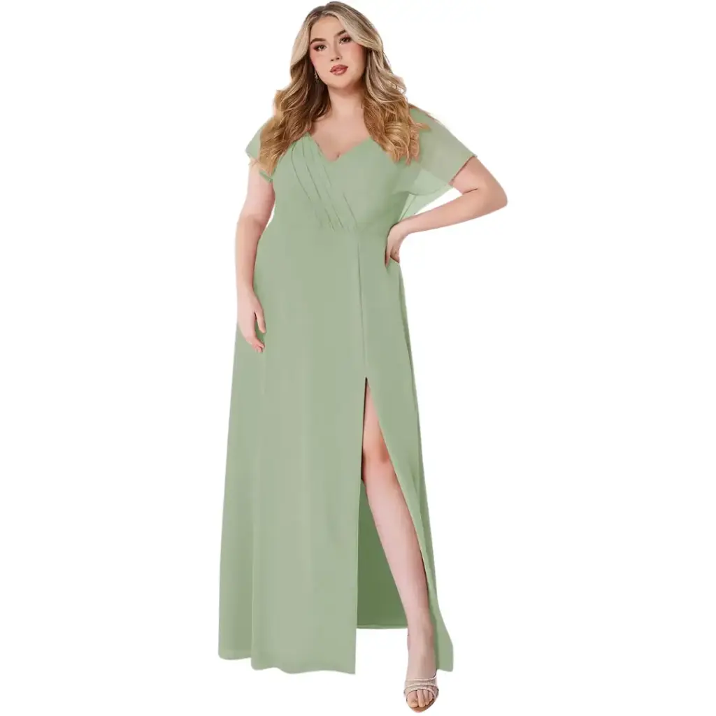 [758186] Vestido Azazie C Verde Dusty T 4XL