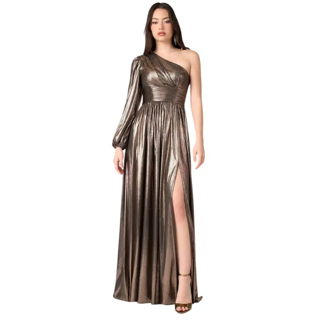Vestido Azazie C Dorado T S