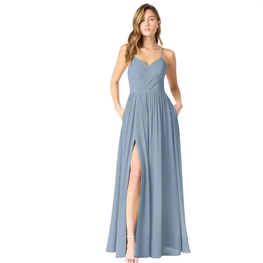 Vestido Azazie C Azul dusty T M