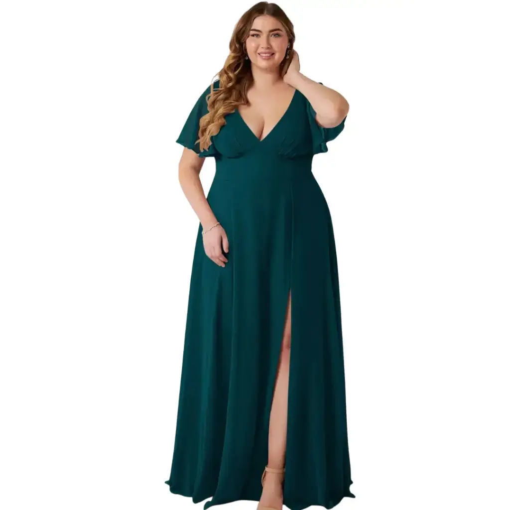 [934148] Vestido Azazie C Verde esmeralda T XXL