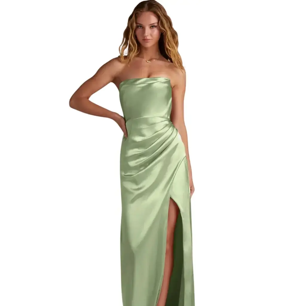 [045153] Vestido Azazie C Verde Pistache T M