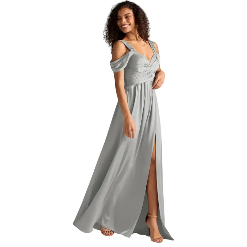 Vestido Azazie C Plata T XXL