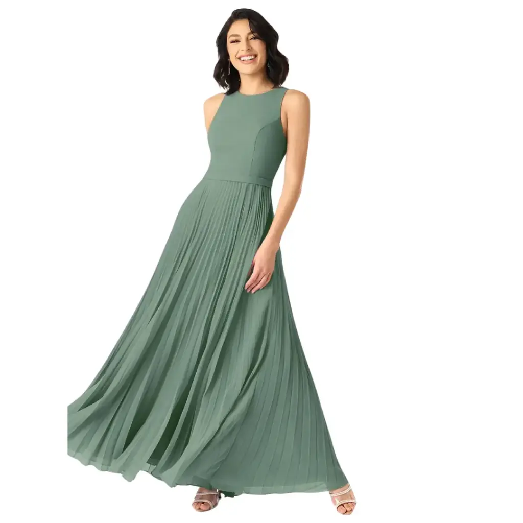 [152622] Vestido Azazie C Verde Eucalipto T XS